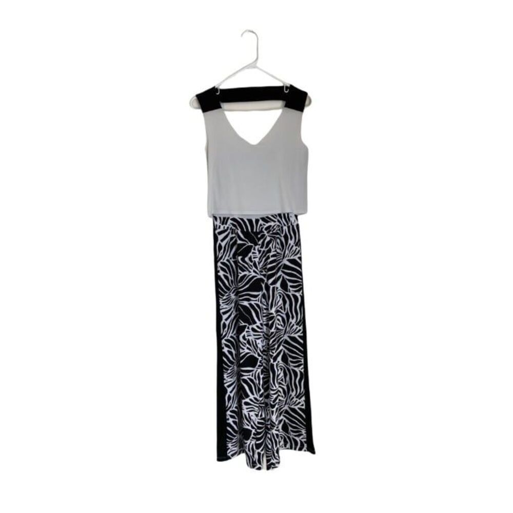 Body Language Black and White Jumpsuit (Size Small)